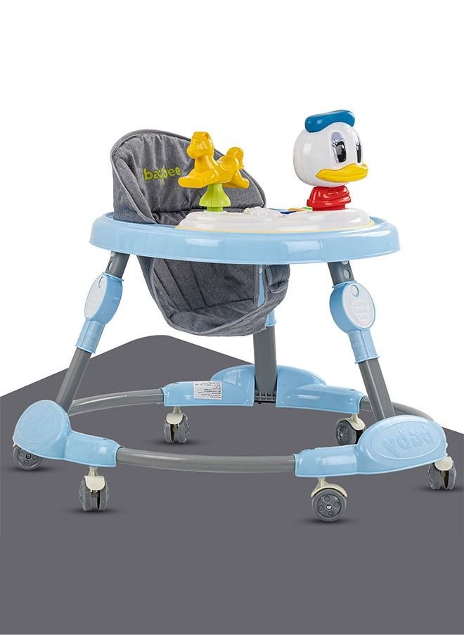 Kidzee Baby Walker Round Kids Walker For Baby With Foldable 3 Height Adjustable Removable Seat And Musical Toy Bar Baby Push Walker For Baby Boys Girls 6 To 18 Months Blue - pzsku/ZD099B1335C41D03E47A5Z/45/_/1652447368/4238e895-06fe-46b2-8f93-73ee47025d23