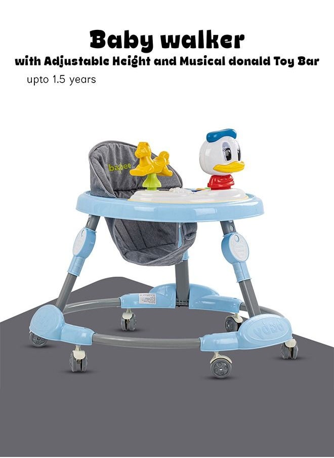 Kidzee Baby Walker Round Kids Walker For Baby With Foldable 3 Height Adjustable Removable Seat And Musical Toy Bar Baby Push Walker For Baby Boys Girls 6 To 18 Months Blue - pzsku/ZD099B1335C41D03E47A5Z/45/_/1652447368/b60a6d5d-7398-4e7f-9b8d-678dde23f1fb