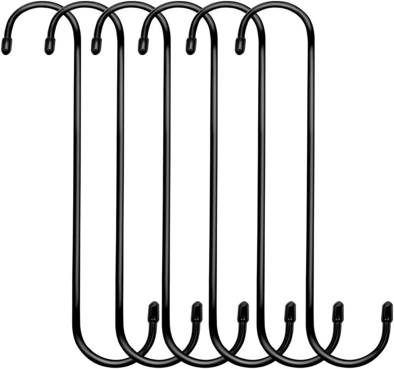 Lchkrep Plant Hooks 6 Pack 10 inch Black,Large Plant Hanger S Hook Garden Hooks for Plants, Hanging Baskets,Flower, Pergola,Garden,Patio,Kitchen,Indoor Outdoor Uses (Black-10inch) - Image 1