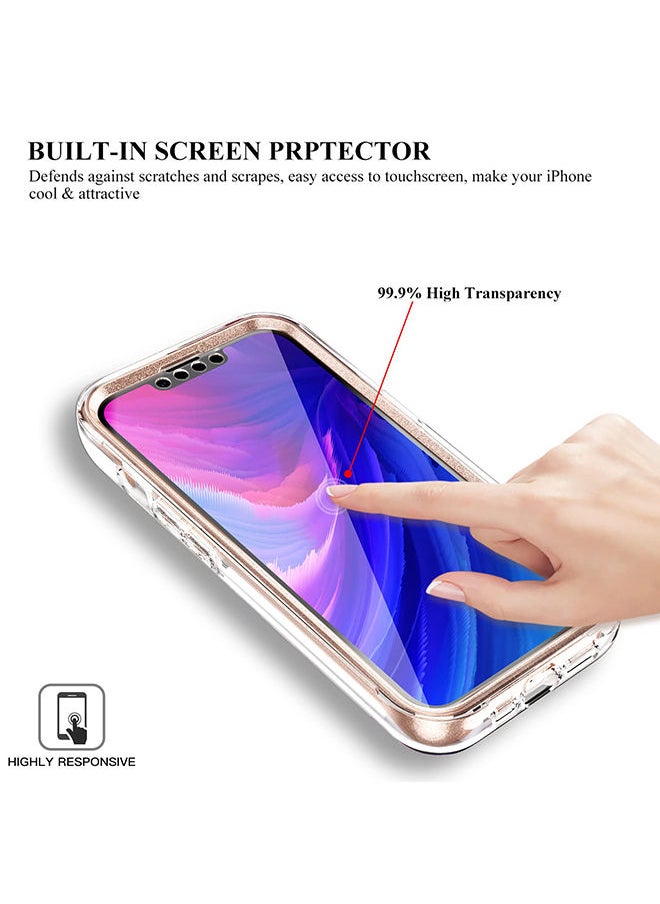 O Ozone - Marble Bundle for iPhone 14 Pro Max Case & Airpods Pro 2 Case/Airpods Pro 2nd Generation Case Full-Body Smooth Gloss Finish Marble Shockproof Bumper Stylish Cover for Women Girls (Pink) - Image 1
