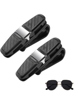 Oasisgalore 2 Pcs Car Sun Visor Sunglasses Holder with 180° Rotation, Card Clip, and Vehicle Glasses Clips  - Image 1