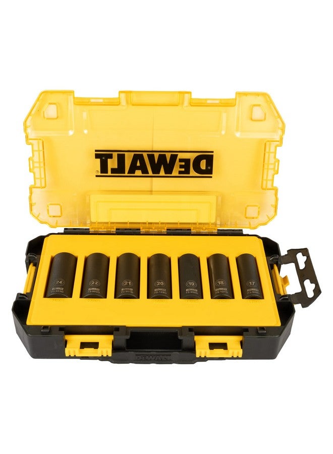 طقم مقابس DEWALT DWMT74737-0 ذات التأثير العميق، مقاس 1/2 بوصة، 7 قطع