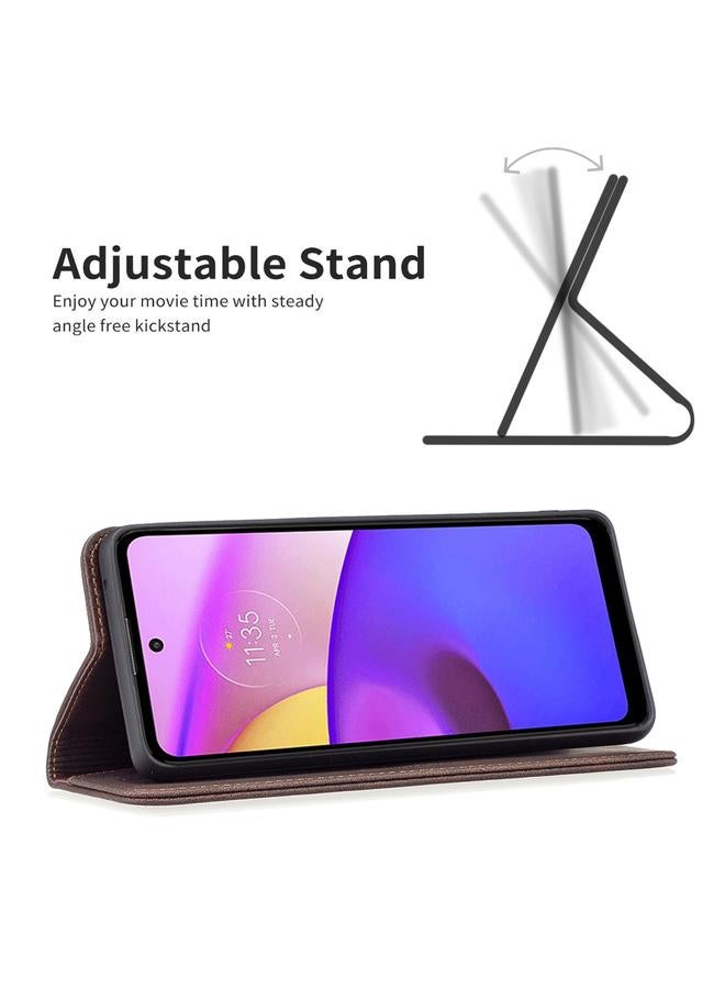 اس-توب جراب هاتف موتورولا موتو E40 / E30 مصنوع من الجلد المغناطيسي المقاوم للسرقة بتقنية RFID - Image 4