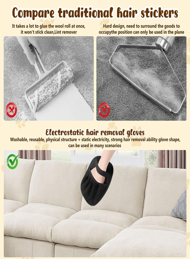 LINARTS Pet Hair Removal Glove, Electrostatic Pet Hair Removal Gloves, Upgrade Efficient Grooming Gloves for Pet Hair, Clothing, Couch, Furniture, Carpet, Car Seat-2PCS - Image 5