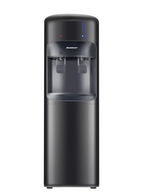 كولدير موزع مياه قائم بذاته بتحميل علوي، صنبورين ساخن وبارد، نوع ايه، أسود