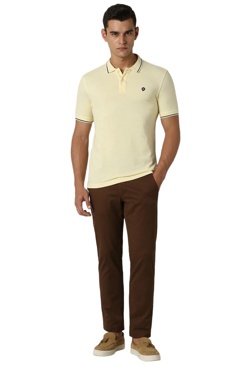 Van Heusen Men's Regular Fit Polo T-Shirt (VSKP517S011421_Cream 2XL) - Image 4