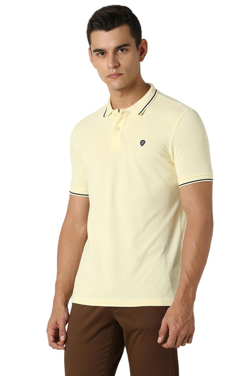 Van Heusen Men's Regular Fit Polo T-Shirt (VSKP517S011421_Cream 2XL) - Image 3