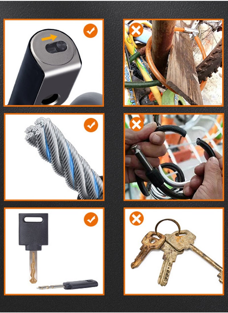 Generic Aluminum Alloy Lock Anti-Theft Bicycle Lock, Equipped with a Lock Holder, Two Keys  - Image 2