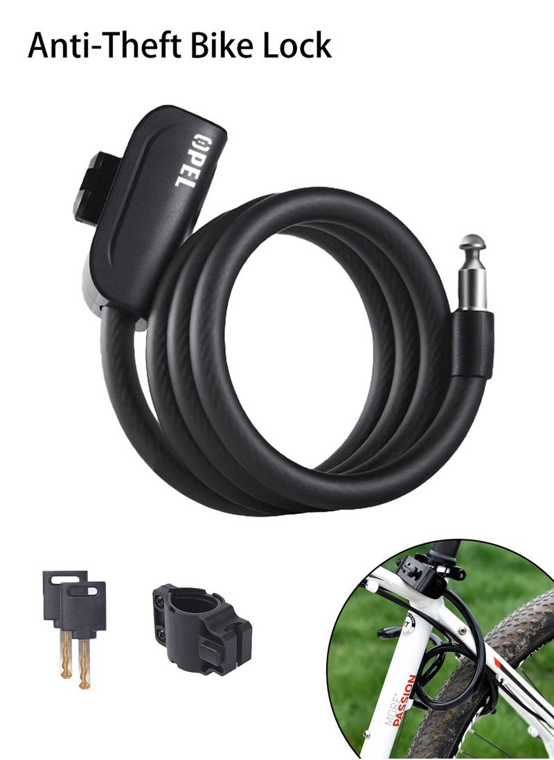 Generic Aluminum Alloy Lock Anti-Theft Bicycle Lock, Equipped with a Lock Holder, Two Keys  - Image 1