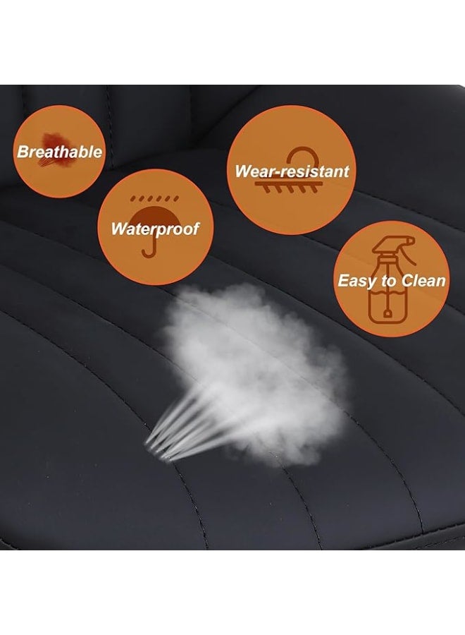 Markero Group Modern Swivel Bar Stool – Adjustable Counter Height with Backrest, Black PU Leather Finish - Image 3