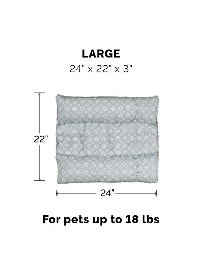 سرير قطط من فورهافن للقطط المنزلية، قابل للغسل مع وسائد قابلة للإزالة، للحيوانات الأليفة التي يصل وزنها إلى 18 رطلاً - سجادة لوف مطبوعة بنقشة ألماس - رمادي، كبير - Image 2