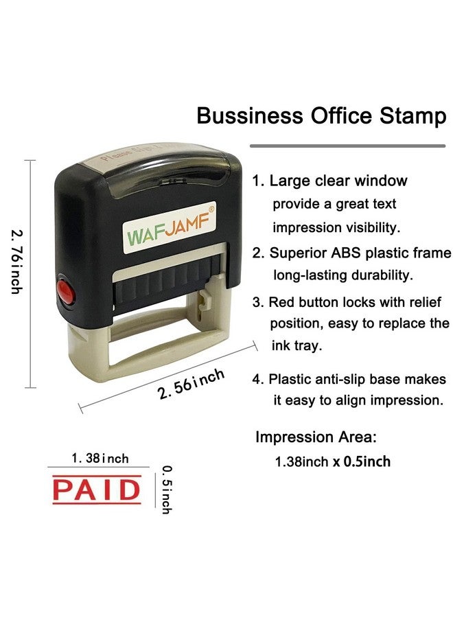 WAFJAMF Paid Stamp Message Stamp Self-Inking Rubber Stamp Office Stamp Red Ink-Medium  - Image 2