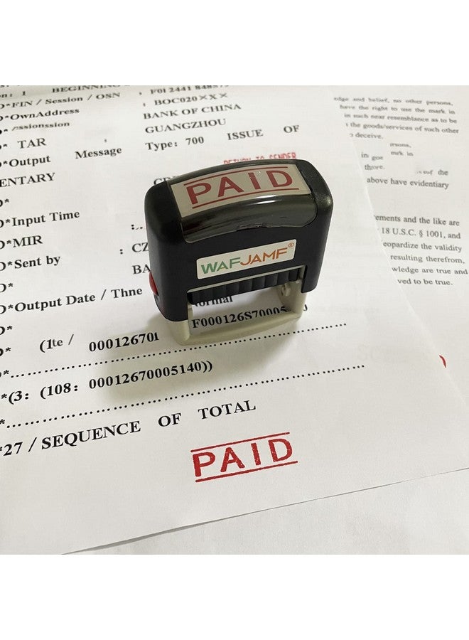 WAFJAMF Paid Stamp Message Stamp Self-Inking Rubber Stamp Office Stamp Red Ink-Medium  - Image 3