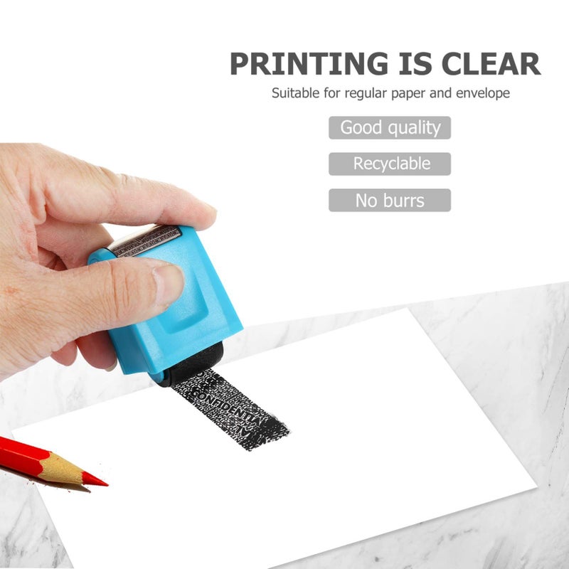 2Pcs Black Privacy Roller Stamp Wear Resistant Security Stamps for Mail and Document - Image 4