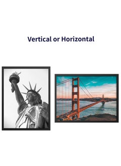 ONE WALL ONE WALL Tempered Glass 18x24 Poster Frame, Black Wood Photo Picture Frame for Wall Vertically or Horizontally Display - Mounting Hardware Included  - Image 3