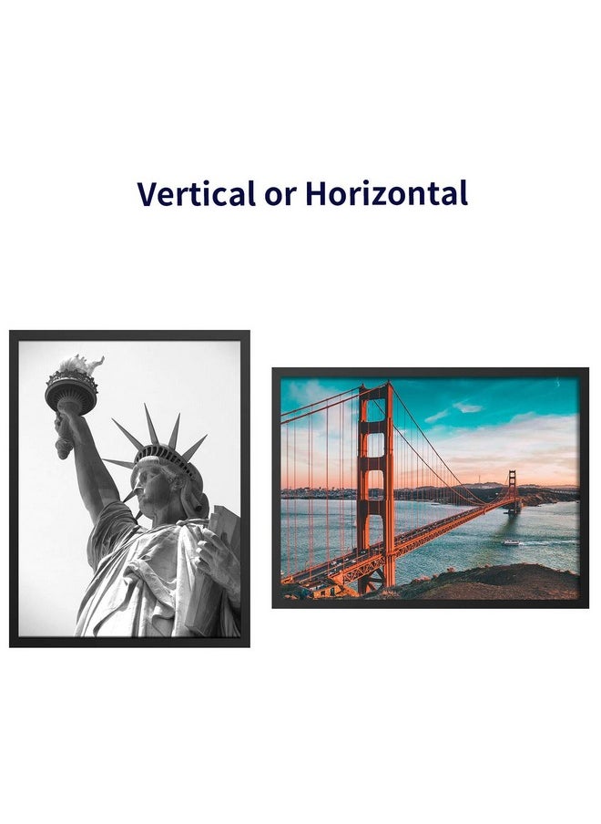 ONE WALL ONE WALL Tempered Glass 18x24 Poster Frame, Black Wood Photo Picture Frame for Wall Vertically or Horizontally Display - Mounting Hardware Included  - Image 3
