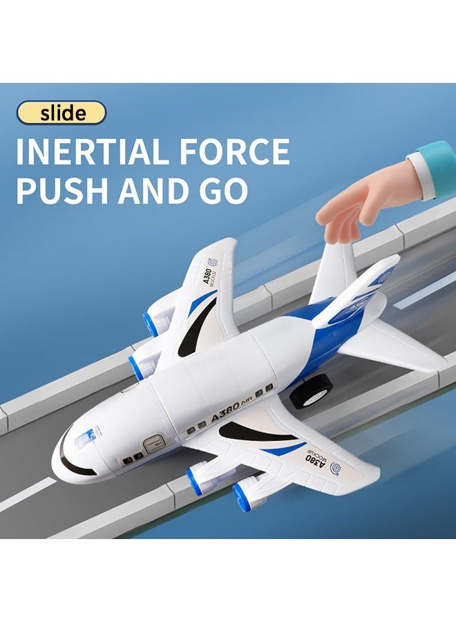 فيكسبلورن مركبات مصبوبة بالقالب طائرة مسار لعبة أطفال، طائرة تخزين محاكاة للأطفال، طائرة لعبة طائرة اثنين في واحد، تأتي مع 12 سيارة لعبة، مناسبة كهدية للأطفال من سن 3 سنوات فأكثر. - Image 4