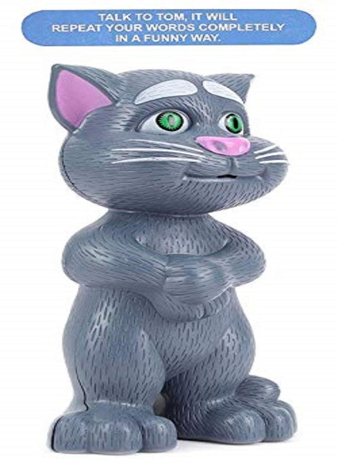 Trade Globe Intelligent Talking Tom Cat, Speaking Robot Cat Repeats What You Say, Touch Recording Rhymes and Songs, Musical Cat Toy for Kids - 3 Years Color Gray - Image 4