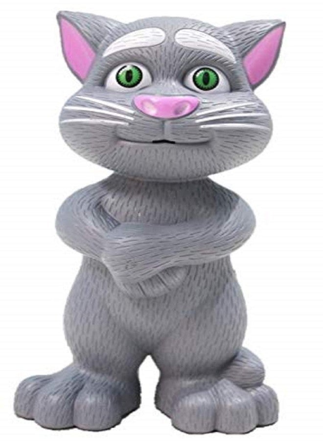 Trade Globe Intelligent Talking Tom Cat, Speaking Robot Cat Repeats What You Say, Touch Recording Rhymes and Songs, Musical Cat Toy for Kids - 3 Years Color Gray - Image 1