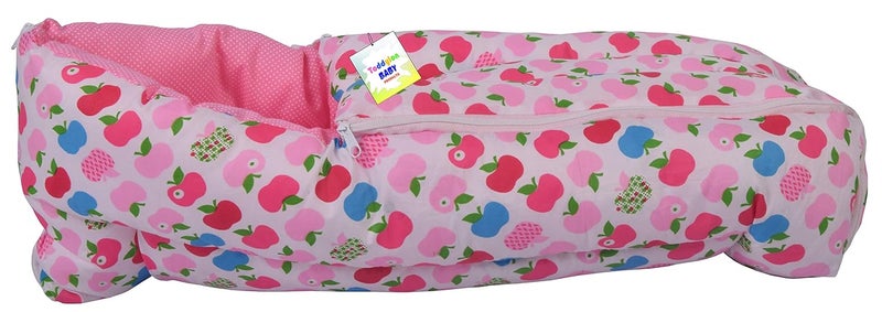 Toddylon Baby Bags Baby 3 in 1 Baby Bed | Baby Wrapper | Holder | Newborn Baby Boys Girls | Wearable Blankets | Cotton (0-6 Months) Pink - Image 1