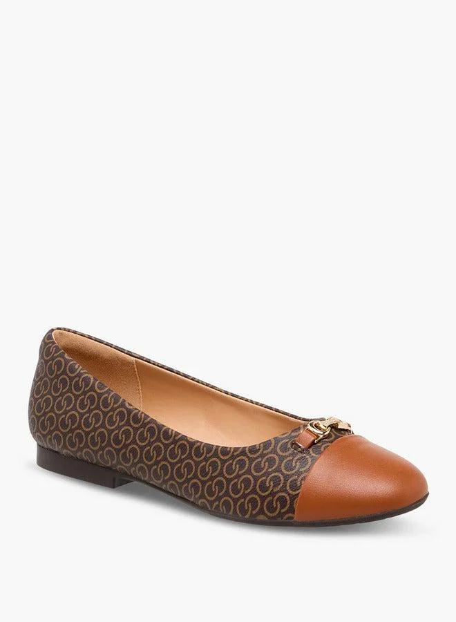 سيليست أحذية باليرينا نسائية سهلة الارتداء بطبعة شعار