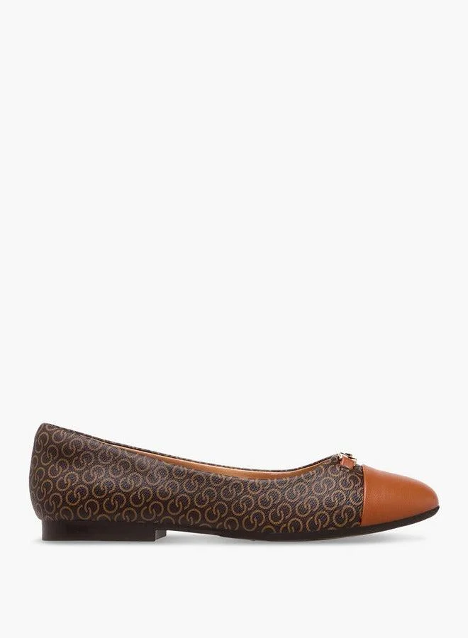 Celeste Women's Monogram Print Slip-On Ballerina Shoes