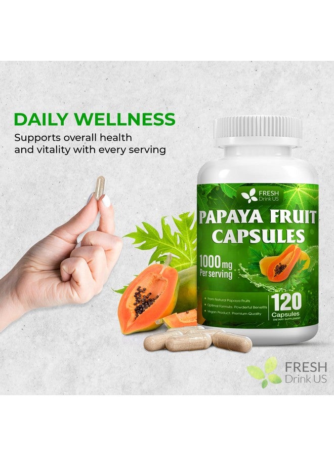 FRESHDRINKUS, 120 Papaya Fruit Extract Capsules| Papain Enzyme| 100% from Natural Papaya Fruit Extract| 500mg per Capsule| 1,000mg per Serving| 60 Days Supply| Vegan Capsulesc Non-GMO, Gluten-Free - Image 4