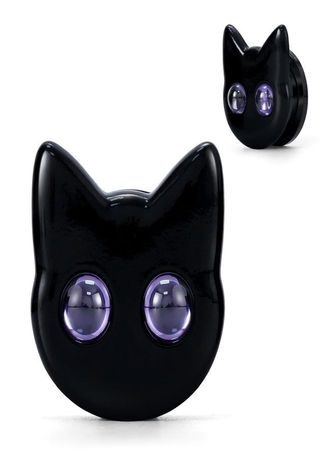 COOEAR Black Cat Ear Gauges, Unique Cartoon Ear Plugs, Stainless Steel Ear Tunnels 5/8"(16mm). - Image 1