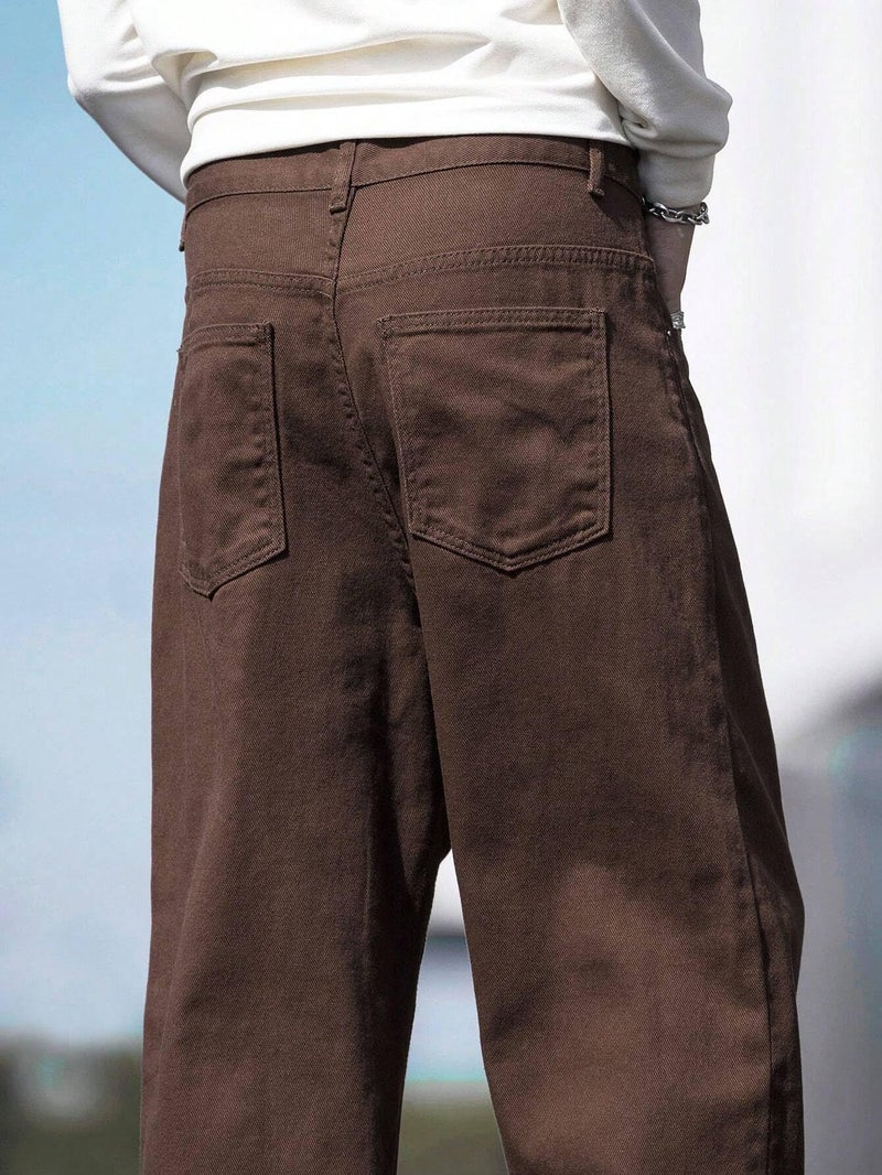 JVX Jeans for Men || Men Jeans || Looses Fit DenimJeans || BaggyJeans (NJJ-04) (in, Numeric, 34, Brown) - Image 3