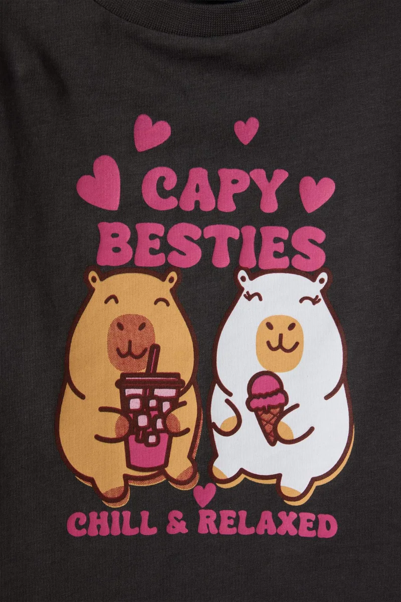 DeFacto Baby Girl Cotton Printed Short Sleeve T-Shirt