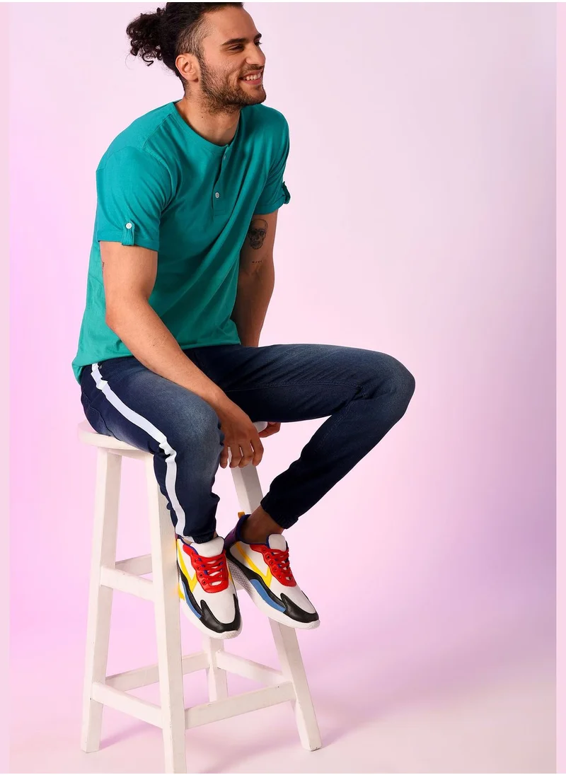 Campus Sutra Essential Henley T-Shirt