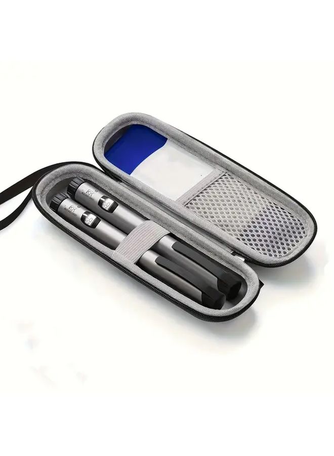 Deep Grey Portable Insulin Refrigerator Travel Case Insulated Organizer with Zipper - Image 1