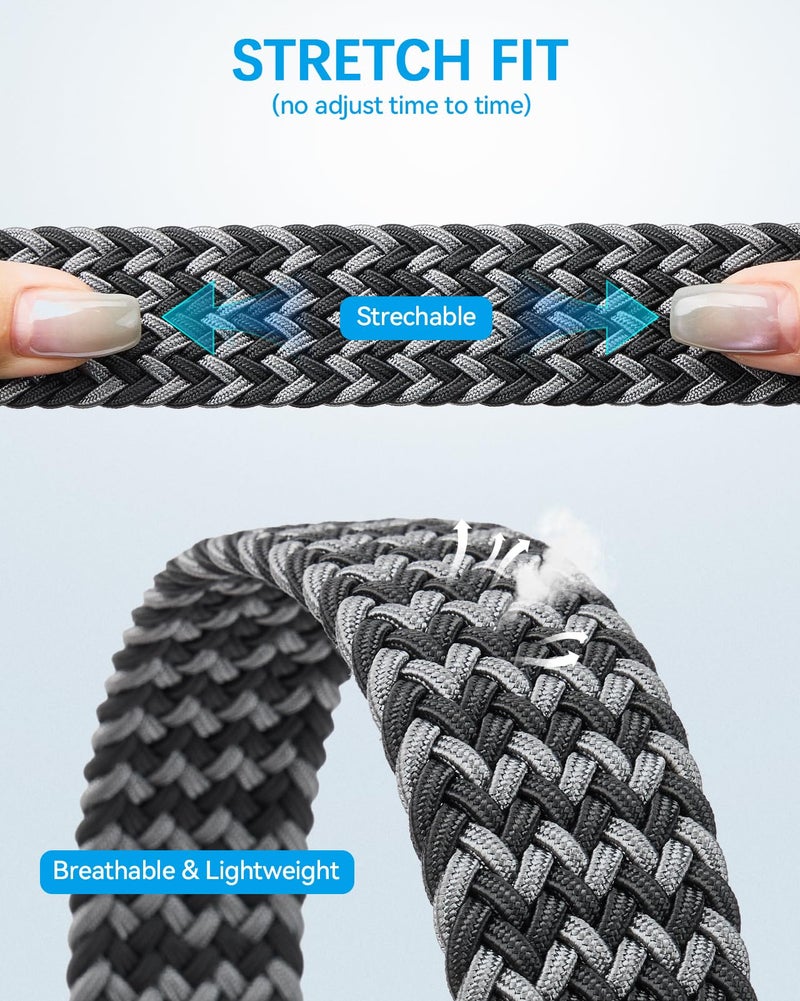 BOSTANTEN Stretch Belts for Men Braided Woven Belts Men 1 3/8", Gift for Golf Pants Casual Shorts Jeans - Image 4