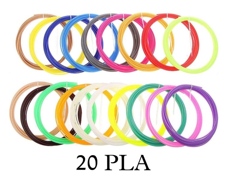 Camin PLA Filament 5m Each Set of 20 | 3D Pen PLA | 3D Pen filaments| 3D PLA Filaments | 3D Pen Wires 5m Each - Image 2