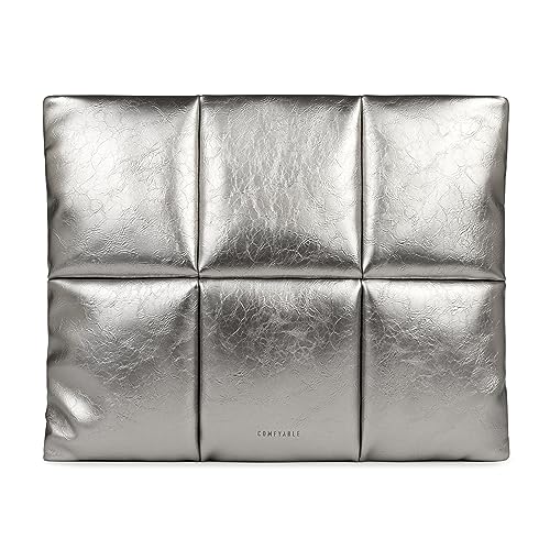 Comfyable Puffy Laptop Sleeve 13 Inch 14 Inch, Puffer Laptop Carrying Case, Pillow Case Compatible with MacBook Air M4 2025 M3 M2 M1, MacBook Pro M5 M4 Pro/Max, Silver - Image 1