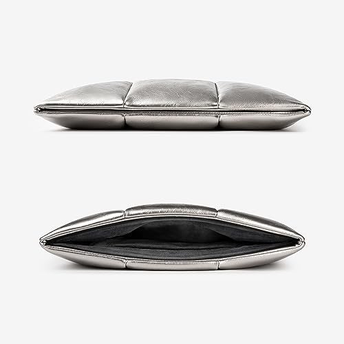 Comfyable Puffy Laptop Sleeve 13 Inch 14 Inch, Puffer Laptop Carrying Case, Pillow Case Compatible with MacBook Air M4 2025 M3 M2 M1, MacBook Pro M5 M4 Pro/Max, Silver - Image 2