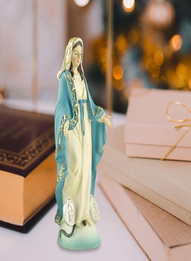 DurableDelights تمثال مريم العذراء من DurableDelights، تمثال كاثوليكي ديني من الراتنج، سيدة النعمة، مناسب للاقتناء والاستخدام المنزلي، ارتفاع 4.72 بوصة. - Image 3