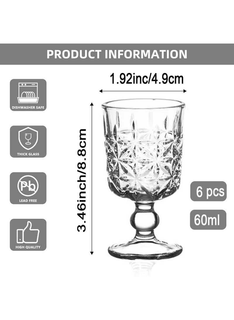Set of 6 glass cups with base for juice and all drinks and for all occasions and receptions Capacity 65 mm - Image 2