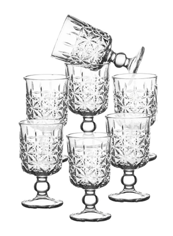Set of 6 glass cups with base for juice and all drinks and for all occasions and receptions Capacity 65 mm - Image 1