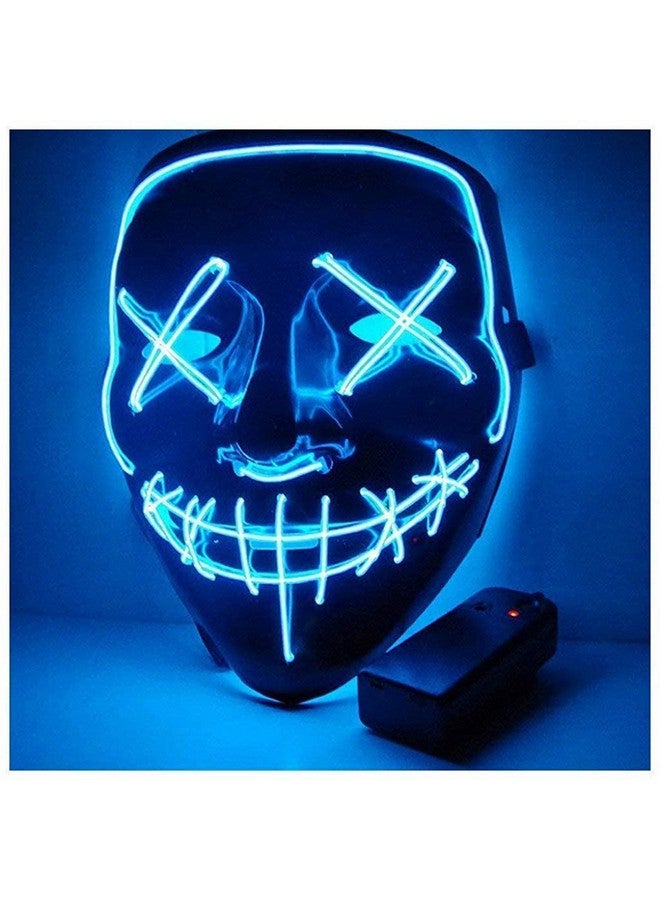 زيبويو قناع زيبويو® للهالوين للرجال، قناع شبح مضيء للهالوين، قناع شبح مضيء للعبة كول أوف ديوتي، قناع أزرق وأسود للحفلات للنساء والرجال، قناع هاكر غامض، قناع فينديتا للرعب - Image 1