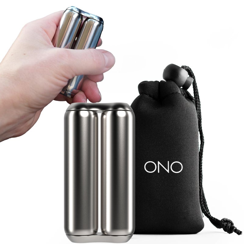 ONO Roller - Handheld Fidget Toy for Adults | Help Relieve Stress, Anxiety, Tension | Promotes Focus, Clarity | Compact, Portable Design (Natural, Junior Size - Stainless Steel) - Image 1