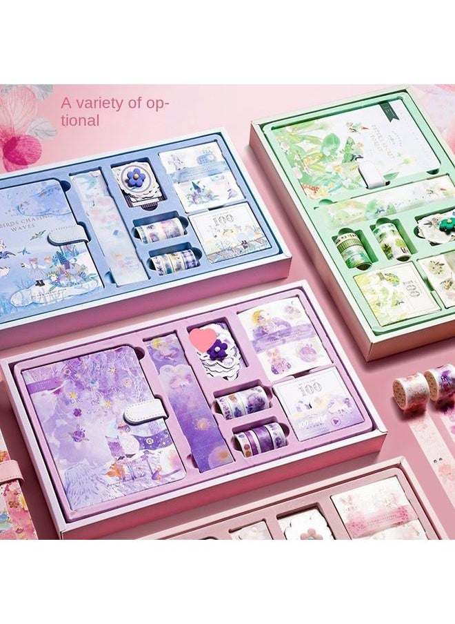 Hand Account Book Suit Girl's Heart Cute Korean Ins Internet Red Hand Account Book Journal Tool Material Full Set Gift Box