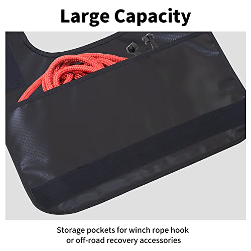 Chuanke Winch Line Cable Damper with Reflective Strips and Rigging Accessory Storage Pocket Prevents Damage by Reducing Cable Recoil Black - Image 4