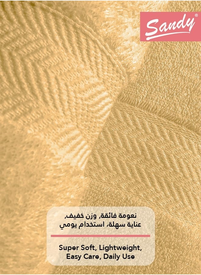 Sandy - Sandy 100% Cotton Luxury Bath Towel for Face, Ideal for Daily Use, Quick Dry, High Absorbent and Super Soft 70x40 cm, Camel - Image 1