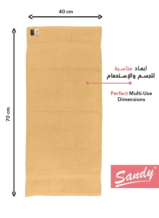 Sandy - Sandy 100% Cotton Luxury Bath Towel for Face, Ideal for Daily Use, Quick Dry, High Absorbent and Super Soft 70x40 cm, Camel - Image 1