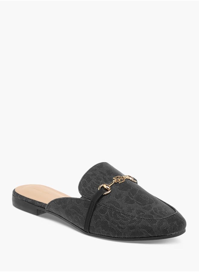 Flora Bella By Shoexpress - Women Textured Slip-On Mules with Metal Accent - Image 1