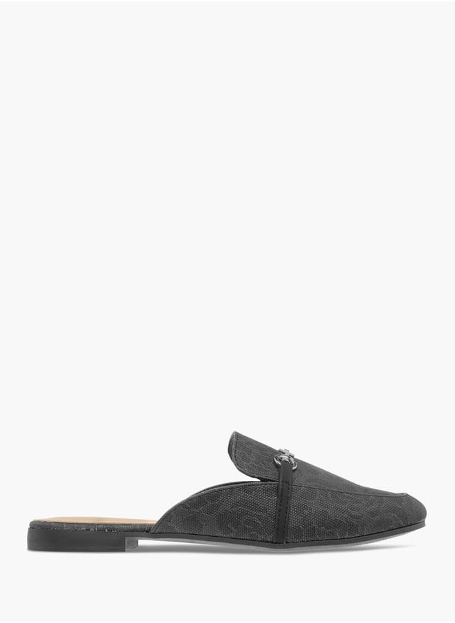 Flora Bella By Shoexpress - Women Textured Slip-On Mules with Metal Accent - Image 1