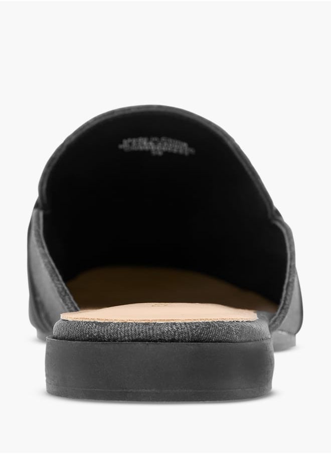 Flora Bella By Shoexpress - Women Textured Slip-On Mules with Metal Accent - Image 1