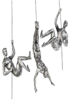 Set of 3 Climbing Men Man Wall Art Decor Sculpture by Gute (Set of 3) - Perfect Home Decor Gift, Climbing Man Wall Art Sculpture Decoration Statue Figurine Home & Office Rock Climbing Unique Gifts
