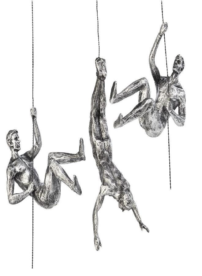 Gute - Set of 3 Climbing Men Man Wall Art Decor Sculpture by Gute (Set of 3) - Perfect Home Decor Gift, Climbing Man Wall Art Sculpture Decoration Statue Figurine Home & Office Rock Climbing Unique Gifts - Image 1